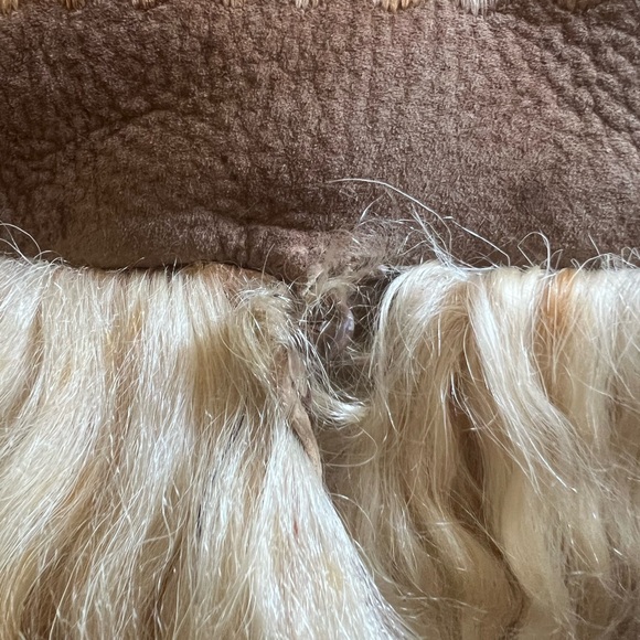 Vintage Tan Teddy Jacket with Embroidery Accents - Picture 5 of 9